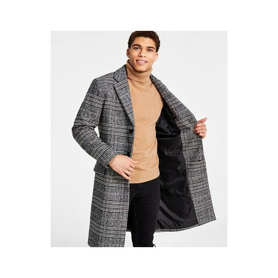 Deals 🔔 INC International Concepts Men's Nicolas Plaid 🧥 Coat, Created For Macy's Deep Black 🎉 5 Deals 🔔 INC International Concepts Men's Nicolas Plaid 🧥 Coat, Created For Macy's Deep Black 🎉 - Image 3