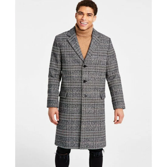 Deals 🔔 INC International Concepts Men's Nicolas Plaid 🧥 Coat, Created For Macy's Deep Black 🎉 6 Deals 🔔 INC International Concepts Men's Nicolas Plaid 🧥 Coat, Created For Macy's Deep Black 🎉 - Image 4