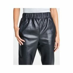 Flash Sale 👍 INC International Concepts Petite Faux-Leather Jogger Pants, Created For Macy's Deep Black ✔️ -Inc International Sales unnamed file 2243