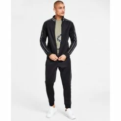 Hot Sale 😀 INC International Concepts I.N.C. International Concepts® Men's Snake Graphic T-Shirt, Neoprene Track Jacket & Track Pants, Created For Macy's Deep Black 🔔