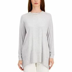 Cheapest 💯 INC International Concepts 👩 Women's Heather Tunic Top, Created For Macy's Heather Belle Grey 👏