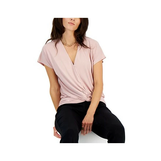 Buy ๐ INC International Concepts ๐ฉ Women's Faux-Wrap Knot-Hem Top, Created For Macy's Pale Mauve ๐ 5 Buy ๐ INC International Concepts ๐ฉ Women's Faux-Wrap Knot-Hem Top, Created For Macy's Pale Mauve ๐ - Image 3