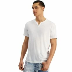 Flash Sale ๐ INC International Concepts Men's Split-Neck T-Shirt, Created For Macy's White Pure โ