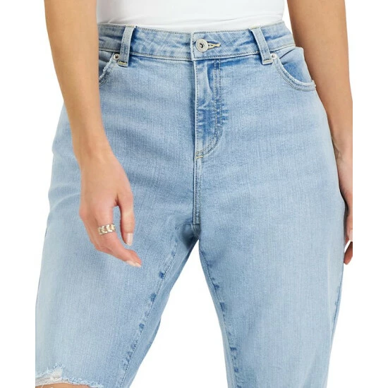 Brand new ๐ INC International Concepts ๐ฉ Women's Mid-Rise Ripped Straight-Leg ๐ Jeans, Created For Macy's Light Indigo ๐ฅฐ 6 Brand new ๐ INC International Concepts ๐ฉ Women's Mid-Rise Ripped Straight-Leg ๐ Jeans, Created For Macy's Light Indigo ๐ฅฐ - Image 4
