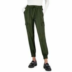 Discount ⭐ INC International Concepts 👩 Women's High-Rise Cargo Jogger Pants, Created For Macy's Deep Black 👍