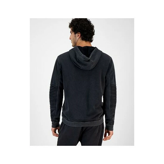 Hot Sale 😍 INC International Concepts I.N.C. International Concepts® Men's Regular-Fit Moto Hoodie, Created For Macy's Deep Black ⭐ 4 Hot Sale 😍 INC International Concepts I.N.C. International Concepts® Men's Regular-Fit Moto Hoodie, Created For Macy's Deep Black ⭐ - Image 2