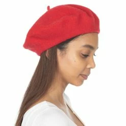 New ๐ INC International Concepts ๐ฉ Women's Solid Beret Hat, Created By Macy's Wine ๐ฅ