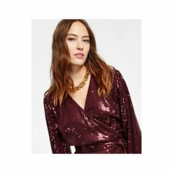 Coupon 😀 INC International Concepts 👩 Women's Sequin Mini Wrap 👗 Dress, Created For Macy's Port 🤩 -Inc International Sales unnamed file 2436