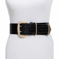 Best Sale ๐ฅฐ INC International Concepts Wide Stretch Belt, Created For Macy's Black/gold ๐