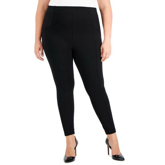Discount ๐ INC International Concepts Plus Size Seam Detail Skinny Ponte Pants, Created For Macy's Dark Heather Grey โค๏ธ 3 Discount ๐ INC International Concepts Plus Size Seam Detail Skinny Ponte Pants, Created For Macy's Dark Heather Grey โค๏ธ
