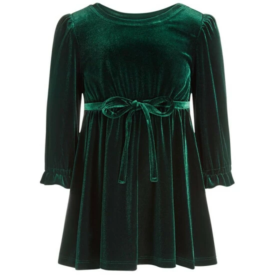 Outlet 🎉 INC International Concepts Toddler 👧 Girls Velour Midi 👗 Dress, Created For Macy's Inc Red ❤️ 3 Outlet 🎉 INC International Concepts Toddler 👧 Girls Velour Midi 👗 Dress, Created For Macy's Inc Red ❤️