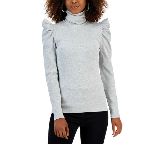 Top 10 🔔 INC International Concepts 👩 Women's Ribbed Puff-Sleeve Turtleneck Top, Created For Macy's Silver Metallic ⌛ 3 Top 10 🔔 INC International Concepts 👩 Women's Ribbed Puff-Sleeve Turtleneck Top, Created For Macy's Silver Metallic ⌛