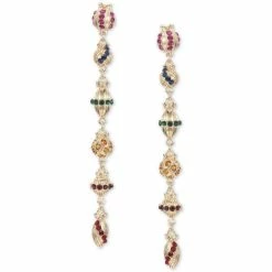 Best Pirce ๐ INC International Concepts Holiday Lane Gold-Tone Multicolor Ornament Linear Earrings, Created For Macy's ๐