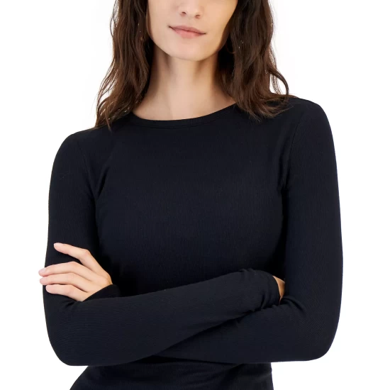 Cheap ⭐ INC International Concepts 👩 Women's Solid Ribbed Crewneck Top, Created For Macy's Teal Kingfisher ⌛ 6 Cheap ⭐ INC International Concepts 👩 Women's Solid Ribbed Crewneck Top, Created For Macy's Teal Kingfisher ⌛ - Image 4