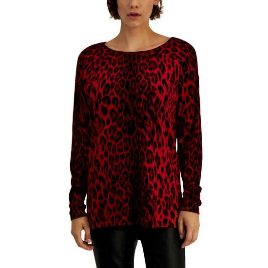Best Pirce ๐ฅ INC International Concepts ๐ฉ Women's Leopard-Print Boat-Neck Sweater, Created For Macy's Natural Leo Red โจ 3 Best Pirce ๐ฅ INC International Concepts ๐ฉ Women's Leopard-Print Boat-Neck Sweater, Created For Macy's Natural Leo Red โจ