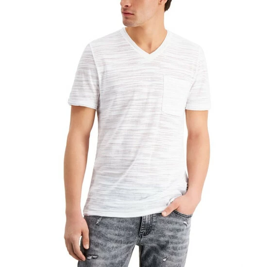 Brand new ๐งจ INC International Concepts Men's Broken-Stripe V-Neck T-Shirt, Created For Macy's White Pure โญ 3 Brand new ๐งจ INC International Concepts Men's Broken-Stripe V-Neck T-Shirt, Created For Macy's White Pure โญ