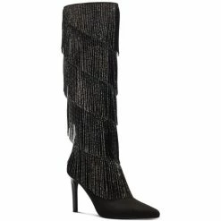 Buy ๐ INC International Concepts ๐ฉ Women's Shyn Fringe ๐ฅพ Boots, Created For Macy's Black Bling ๐คฉ