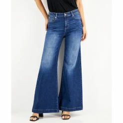 Best deal 🥰 INC International Concepts 👩 Women's High-Rise Flare-Leg 👖 Jeans, Created For Macy's Dark Indigo 🎉