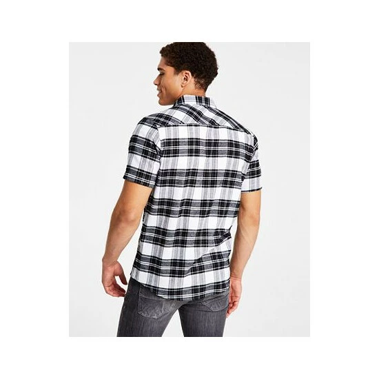 Best Sale ๐ INC International Concepts Men's Classic-Fit Metallic Plaid Button-Down ๐ Shirt, Created For Macy's White ๐ฅ 4 Best Sale ๐ INC International Concepts Men's Classic-Fit Metallic Plaid Button-Down ๐ Shirt, Created For Macy's White ๐ฅ - Image 2