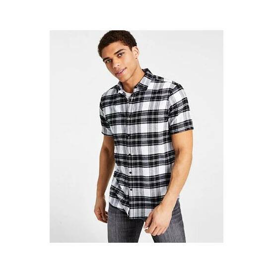 Best Sale ๐ INC International Concepts Men's Classic-Fit Metallic Plaid Button-Down ๐ Shirt, Created For Macy's White ๐ฅ 5 Best Sale ๐ INC International Concepts Men's Classic-Fit Metallic Plaid Button-Down ๐ Shirt, Created For Macy's White ๐ฅ - Image 3