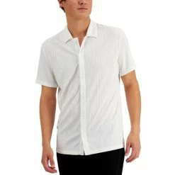 Best deal ๐ INC International Concepts Men's Rib Knit Button-Up Short-Sleeve ๐ Shirt, Created For Macy's Deep Purple ๐