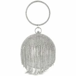 Cheapest 🔔 INC International Concepts Fringe Ball Bangle Clutch, Created For Macy's Fringe Silver 😉