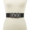 Best Sale ❤️ INC International Concepts Round-Buckle Stretch Belt, Created For Macy's Black/silver 🎉 -Inc International Sales unnamed file 2665