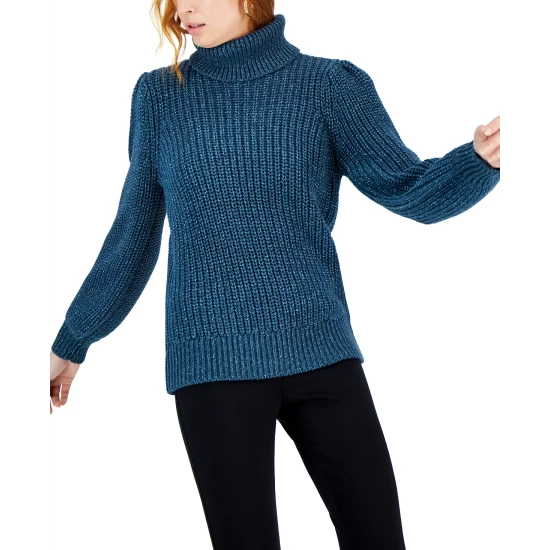 Best Pirce ๐ INC International Concepts ๐ฉ Women's Metallic-Flecked Turtleneck Sweater, Created For Macy's Teal Shine โ๏ธ 8 Best Pirce ๐ INC International Concepts ๐ฉ Women's Metallic-Flecked Turtleneck Sweater, Created For Macy's Teal Shine โ๏ธ - Image 6
