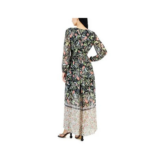 New ๐ INC International Concepts Floral-Print Tie-Waist V-Neck Maxi ๐ Dress, Created For Macy's Black Combo โ 4 New ๐ INC International Concepts Floral-Print Tie-Waist V-Neck Maxi ๐ Dress, Created For Macy's Black Combo โ - Image 2