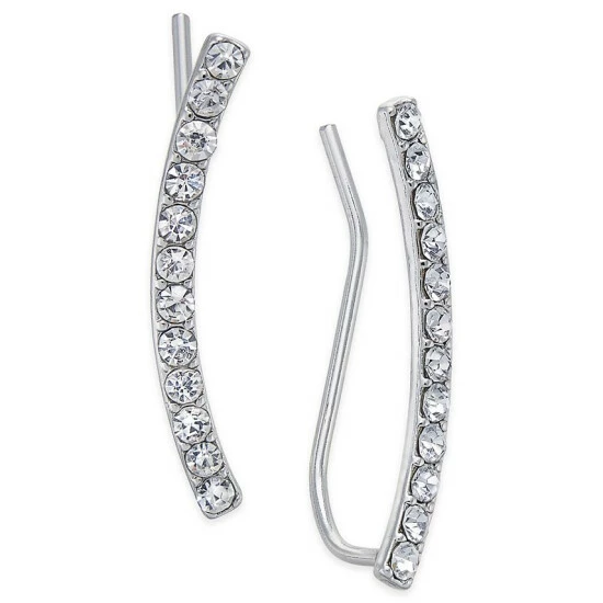 Discount 🌟 INC International Concepts Silver-Tone Pavé Crystal Ear Climbers, Created For Macy's ❤️ 3 Discount 🌟 INC International Concepts Silver-Tone Pavé Crystal Ear Climbers, Created For Macy's ❤️