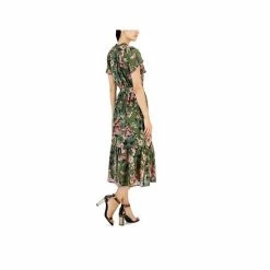 Flash Sale ❤️ INC International Concepts 👩 Women's Printed Flutter-Sleeve Tie-Neck Midi 👗 Dress, Created For Macy's Tarmac Combo ✨ -Inc International Sales unnamed file 2696