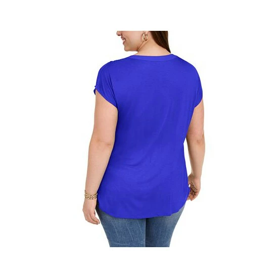 New ๐ INC International Concepts Plus Size Woven-Front V-Neck Top, Created For Macy's Deep Black ๐ 4 New ๐ INC International Concepts Plus Size Woven-Front V-Neck Top, Created For Macy's Deep Black ๐ - Image 2