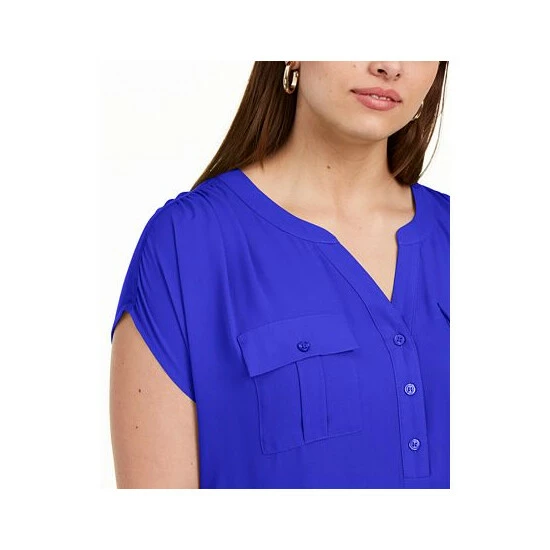 New ๐ INC International Concepts Plus Size Woven-Front V-Neck Top, Created For Macy's Deep Black ๐ 5 New ๐ INC International Concepts Plus Size Woven-Front V-Neck Top, Created For Macy's Deep Black ๐ - Image 3