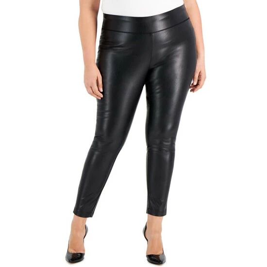Coupon โค๏ธ INC International Concepts Faux-Leather Ankle-Length Skinny Pants, Created For Macy's Deep Black ๐ 3 Coupon โค๏ธ INC International Concepts Faux-Leather Ankle-Length Skinny Pants, Created For Macy's Deep Black ๐