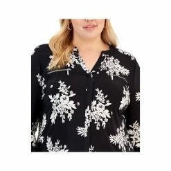 Best Sale 😀 INC International Concepts Plus Size Floral-Print Zip-Pocket Top, Created For Macy's Johanna Bouquet ✔️ -Inc International Sales unnamed file 2754