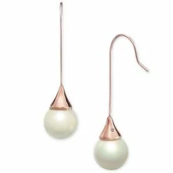 Best Sale ๐ INC International Concepts Imitation Pearl Drop Earrings, Created For Macy's Rose Gold ๐