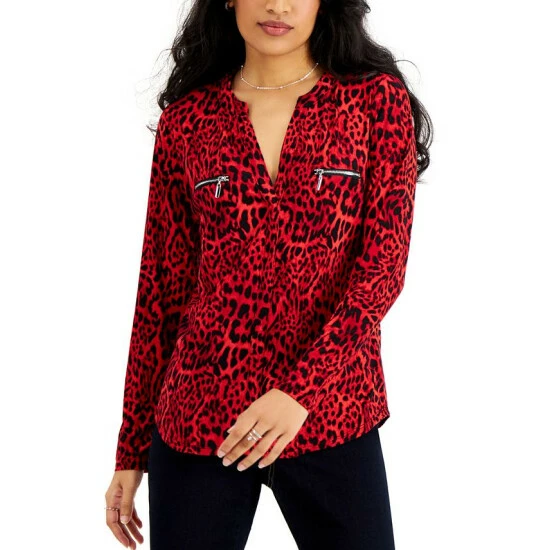 Discount ๐คฉ INC International Concepts ๐ฉ Women's Printed Zip-Pocket Top, Created For Macy's Chantal Cheetah ๐งจ 3 Discount ๐คฉ INC International Concepts ๐ฉ Women's Printed Zip-Pocket Top, Created For Macy's Chantal Cheetah ๐งจ