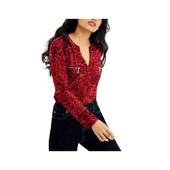 Discount ๐คฉ INC International Concepts ๐ฉ Women's Printed Zip-Pocket Top, Created For Macy's Chantal Cheetah ๐งจ 5 Discount ๐คฉ INC International Concepts ๐ฉ Women's Printed Zip-Pocket Top, Created For Macy's Chantal Cheetah ๐งจ - Image 3