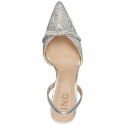 Outlet 🛒 INC International Concepts 👩 Women's Gelsey Slingback Kitten-Heel Pumps, Created For Macy's Black Crystal 👍 -Inc International Sales unnamed file 2783