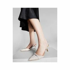 Outlet 🛒 INC International Concepts 👩 Women's Gelsey Slingback Kitten-Heel Pumps, Created For Macy's Black Crystal 👍 -Inc International Sales unnamed file 2785