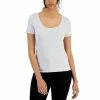 Hot Sale ✨ INC International Concepts 👩 Women's Heather Scoop-Neck T-Shirt, Created For Macy's Heather Belle Grey ⭐ -Inc International Sales unnamed file 2818