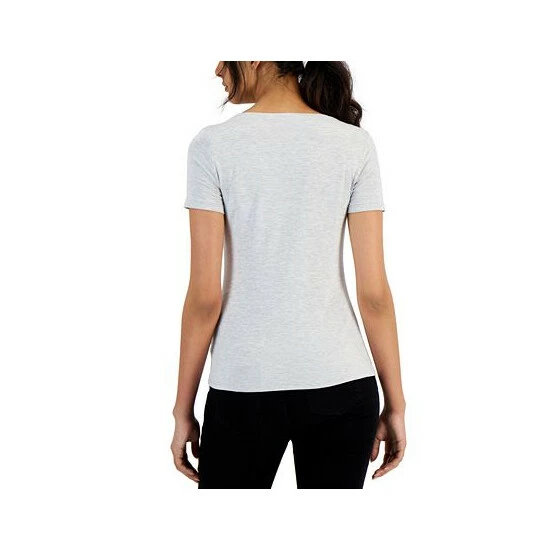 Hot Sale ✨ INC International Concepts 👩 Women's Heather Scoop-Neck T-Shirt, Created For Macy's Heather Belle Grey ⭐ 4 Hot Sale ✨ INC International Concepts 👩 Women's Heather Scoop-Neck T-Shirt, Created For Macy's Heather Belle Grey ⭐ - Image 2