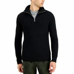 Budget ๐ INC International Concepts Men's Matthew Quarter-Zip Sweater, Created For Macy's Whispy Grey Hth ๐