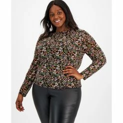 New 💯 INC International Concepts Plus Size Printed Mesh Top, Created For Macy's Diana Ditsy 🎁