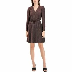 Buy 👍 INC International Concepts Metallic Knit A-Line 👗 Dress, Created For Macy's Black/fire Red Combo ⭐