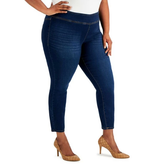 Cheapest 👏 INC International Concepts Plus Size Pull-On Denim Jeggings, Created For Macy's Noir Wash 🔥 3 Cheapest 👏 INC International Concepts Plus Size Pull-On Denim Jeggings, Created For Macy's Noir Wash 🔥
