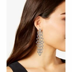 Top 10 ✨ INC International Concepts Silver-Tone Rhinestone Leaf Statement Earrings, Created For Macy's ✨ -Inc International Sales unnamed file 2884