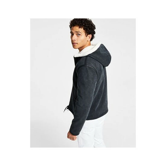Best deal 🎉 INC International Concepts Men's Erik Classic-Fit Fleece-Lined Hooded Jacket With Faux-Leather Trim, Created For Macy's Deep Black ⭐ 4 Best deal 🎉 INC International Concepts Men's Erik Classic-Fit Fleece-Lined Hooded Jacket With Faux-Leather Trim, Created For Macy's Deep Black ⭐ - Image 2