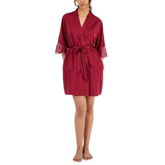 Discount ๐ INC International Concepts ๐ฉ Women's Floral Embroidered Short Wrap Robe, Created For Macy's Rhododendron โค๏ธ 3 Discount ๐ INC International Concepts ๐ฉ Women's Floral Embroidered Short Wrap Robe, Created For Macy's Rhododendron โค๏ธ