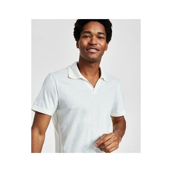 Buy ⌛ INC International Concepts Men's Luca Classic-Fit Short-Sleeve Open-Placket Polo 👕 Shirt, Created For Macy's Antique White 🔥 5 Buy ⌛ INC International Concepts Men's Luca Classic-Fit Short-Sleeve Open-Placket Polo 👕 Shirt, Created For Macy's Antique White 🔥 - Image 3